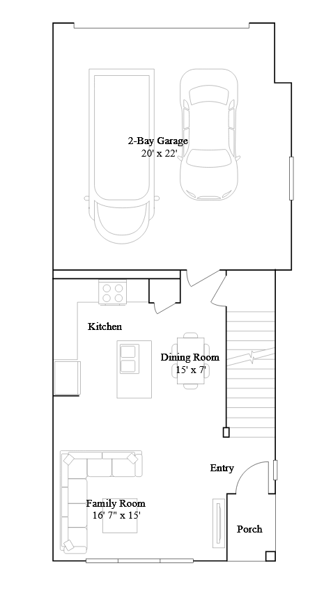 Floor plan for 3 beds, 2 baths, 2110 sqft